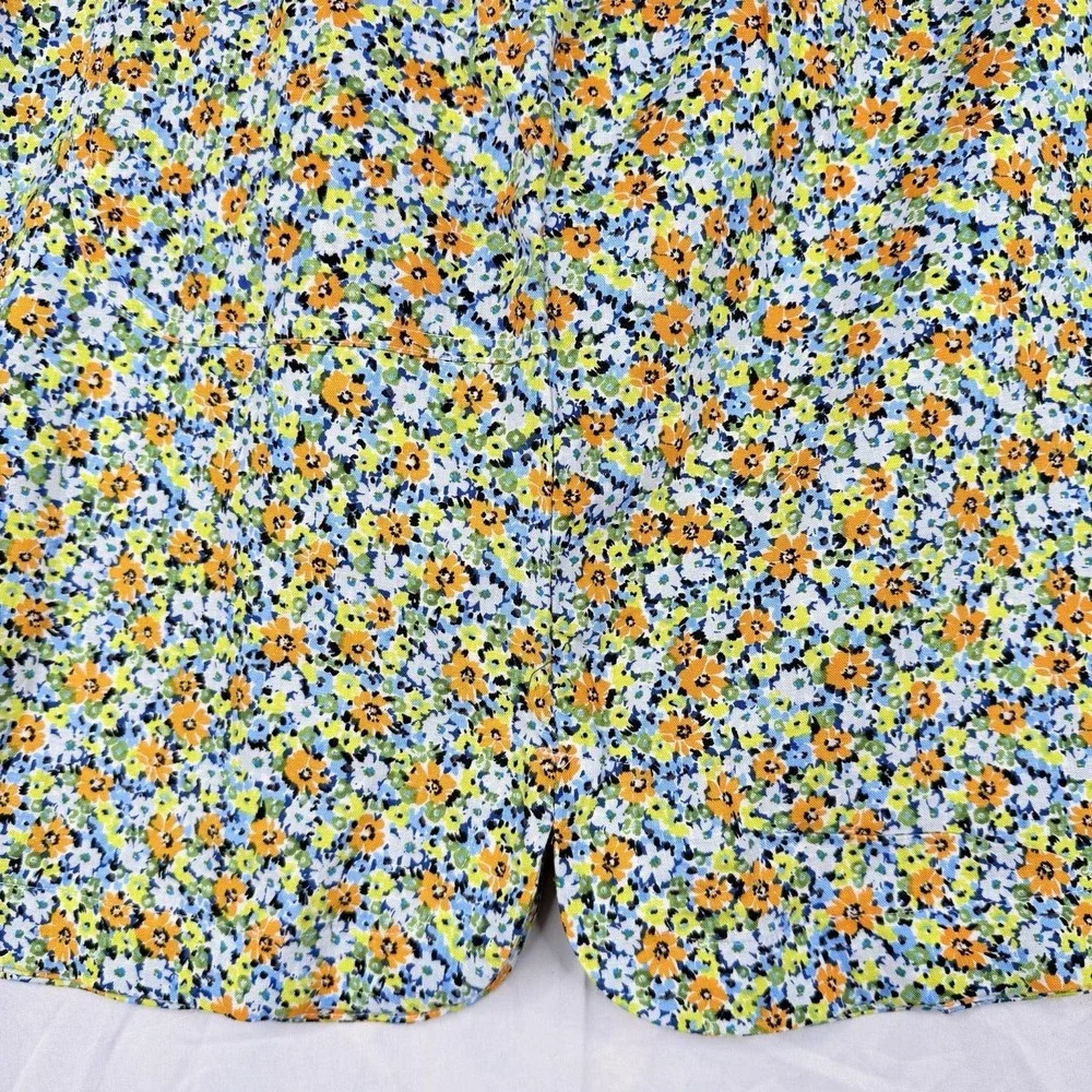Land 'N Sea Women's SZ-L Orange Floral 55%Linen & Rayon Blend midi length skir‎